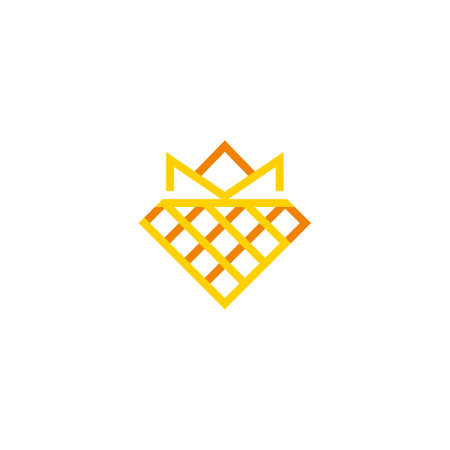 golden diamond queen crown ribbon logo vectorのイラスト素材