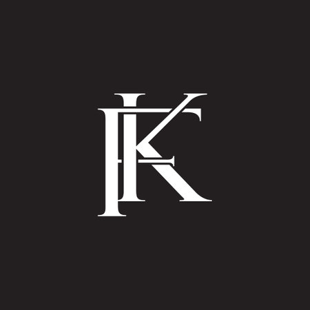 letter fk linked overlap font logo vectorのイラスト素材