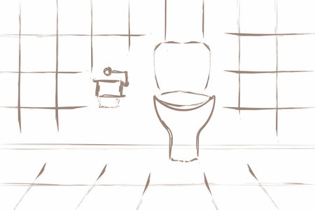 toilet sketch hand draw art decor background vectorのイラスト素材