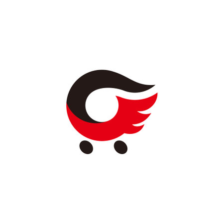 flame shopping cart car shop symbol logo vectorのイラスト素材