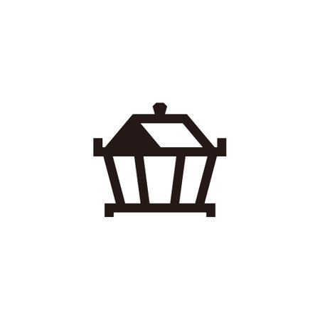 simple geometric pan cook symbol icon vectorのイラスト素材