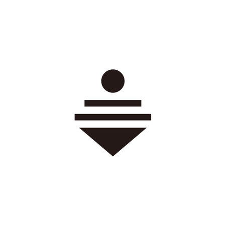 down arrow stripes geometric location symbol logo vectorのイラスト素材