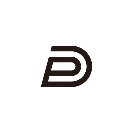 letter pd stripes simple logo vectorのイラスト素材
