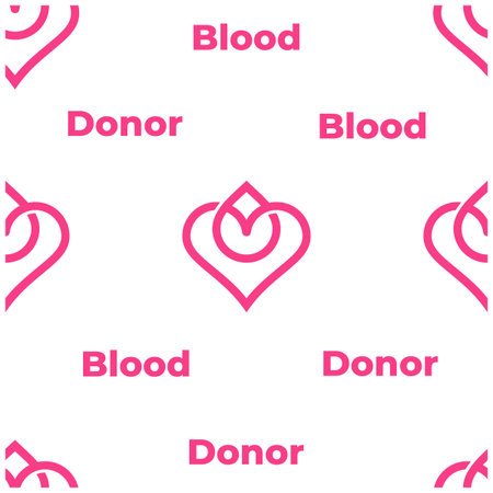 love blood donor heart seamless pattern vector