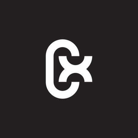 letter cx simple geometric clean logo vectorのイラスト素材