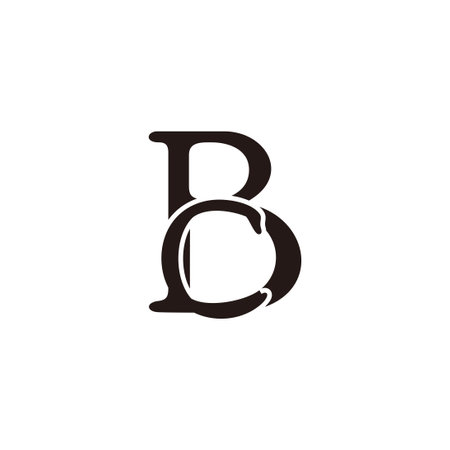 letter bc linked abstract vintage simple logo vectorのイラスト素材
