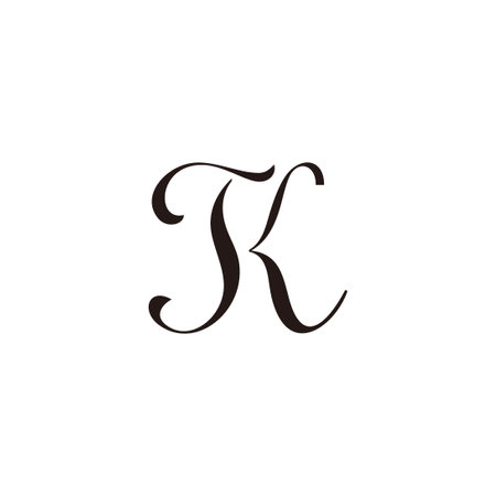 letter tk curves font elegant logo vectorのイラスト素材