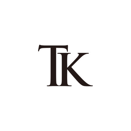 letter tk simple modern design linked font logo vectorのイラスト素材