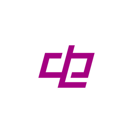 letter de simple purple geometric line logo vectorのイラスト素材