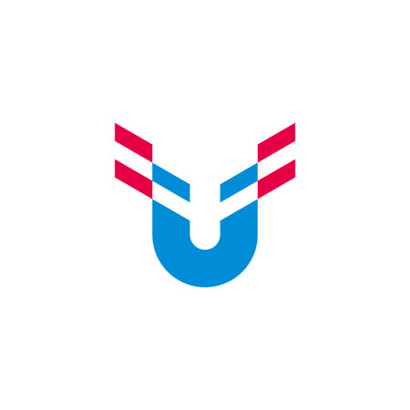 letter u stripes motion movement logo vectorのイラスト素材