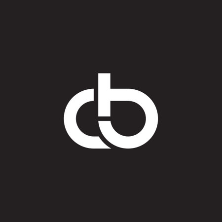 letter cb simple geometric linear logo vectorのイラスト素材