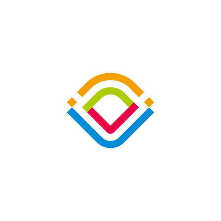 letter iv colorful lines simple geometric logo vectorのイラスト素材