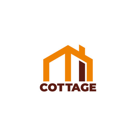 cottage simple home logo vectorのイラスト素材
