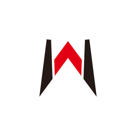 letter w arrow up simple geometric logo vectorのイラスト素材