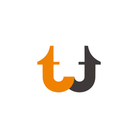 letter tw simple colorful shadow simple logo vectorのイラスト素材