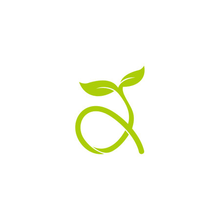 green plant letter d simple logo vectorのイラスト素材