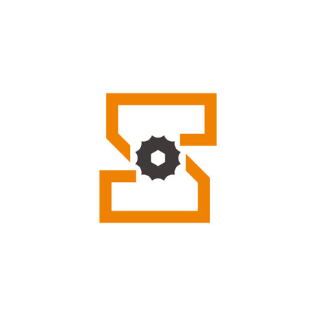 letter s machine motor gear logo vectorのイラスト素材