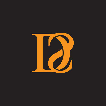 letter d2 linked 3d overlap logo vectorのイラスト素材