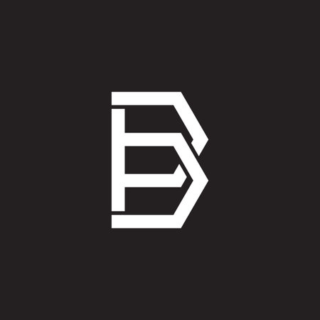 letter b hexagonal linked overlap logo vectorのイラスト素材