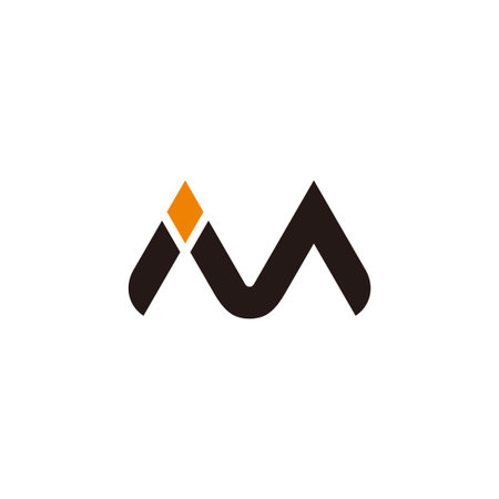 letter m gold diamond abstract logo vectorのイラスト素材