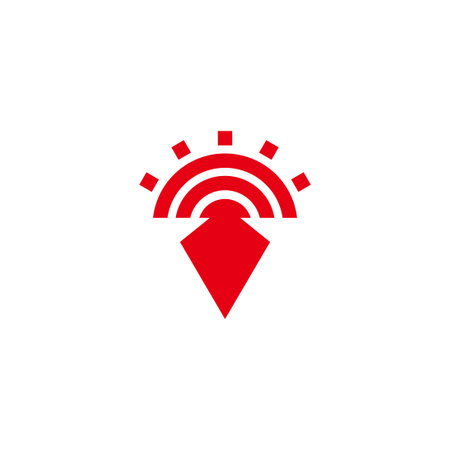 sun red ancient simple geometric logo vectorのイラスト素材