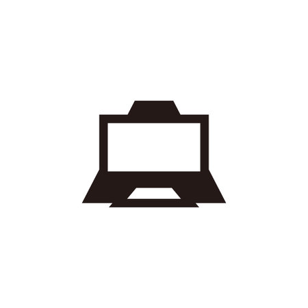 triangle laptop monitor pc symbol logo vectorのイラスト素材
