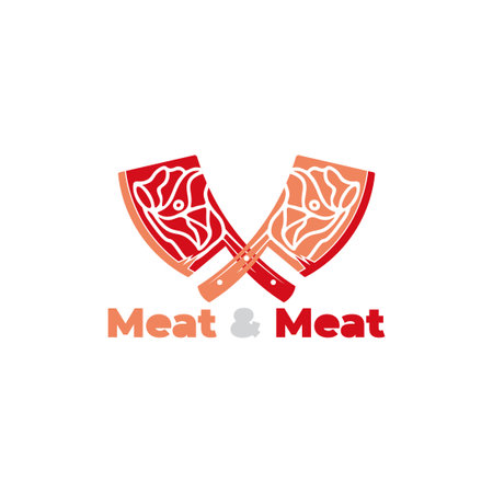 butcher meat slice knife symbol logo vectorのイラスト素材