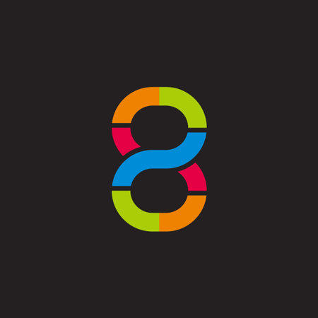 number 2 8 colorful infinity linear logo vector