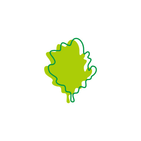 green leaf vegetables outlines decoration vectorのイラスト素材