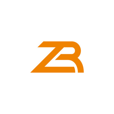 letter zr linked simple geometric lines logo vectorのイラスト素材