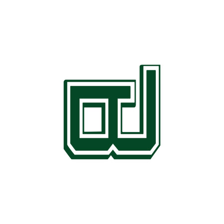 letter wd simple outlines linked geometric logo vectorのイラスト素材