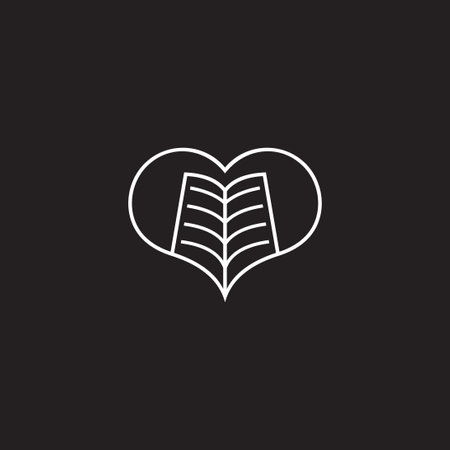 love to read outlines simple book icon vectorのイラスト素材