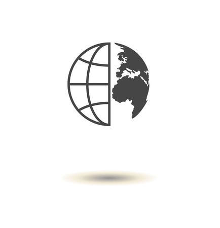 Flat globe vector icon. Thin line artのイラスト素材