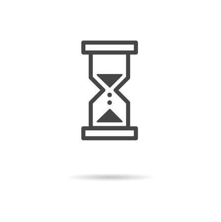Flat icon of hourglass. Thin line vector illustration.のイラスト素材