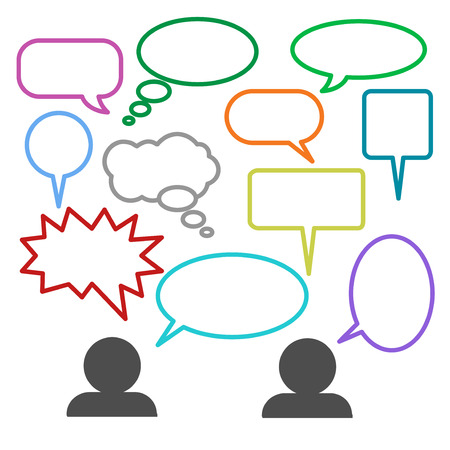 Blank empty speech bubbles icons set great for any use.のイラスト素材