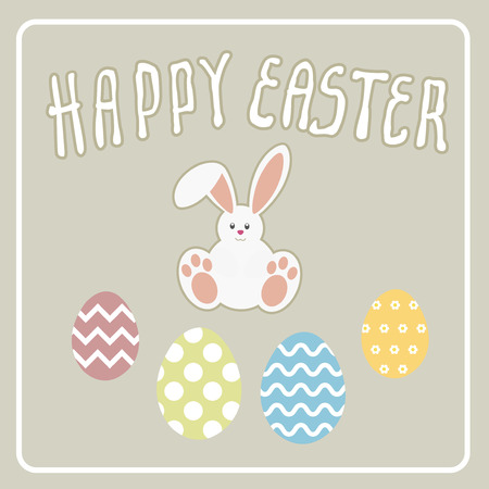 Easter bunny and easter eggs.のイラスト素材