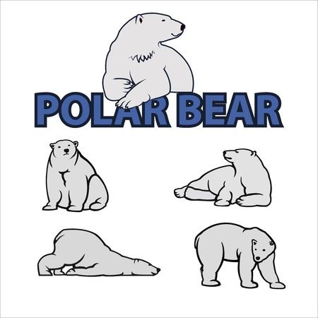 White Polar bear iconsのイラスト素材