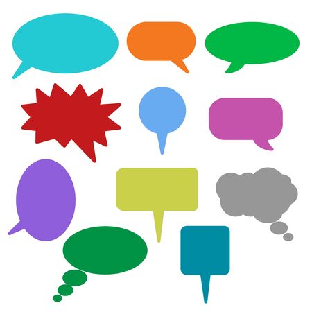 Blank empty speech bubbles icons set great for any use.のイラスト素材