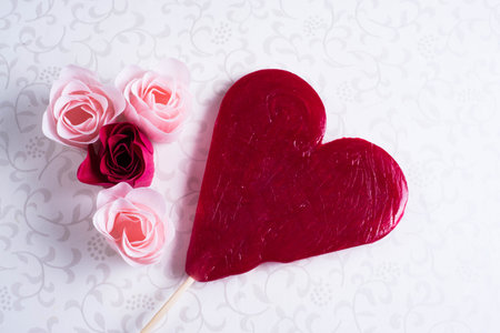 candy heart and roses