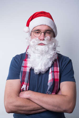 Santa in Tshirtの写真素材