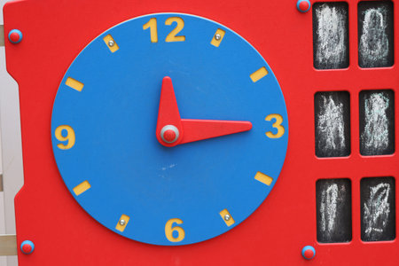 Children's playground clock outside