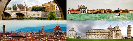 Best of Italy photos including Rome, Venice, Florence and Pisa which are common cities in guided group tours.の写真素材