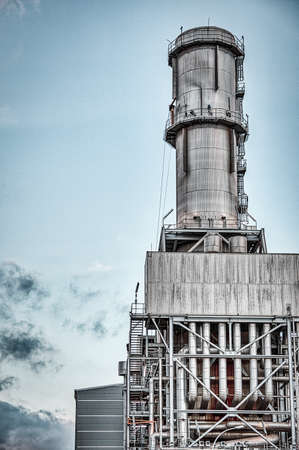 factory tower, is the chimney. Shiny metal, high definition and detailの写真素材
