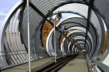 Amazing modern bridge in Madrid Spainのeditorial素材