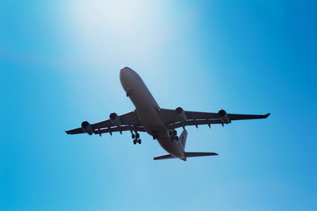 Airplane landingのeditorial素材