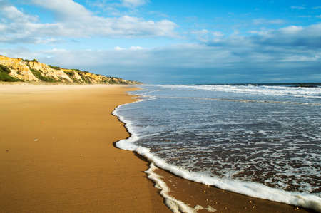 Beautiful beach and cliffの写真素材