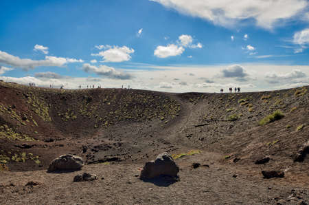 View of Silvestri crater. Etna, Sicily, Cataniaの写真素材