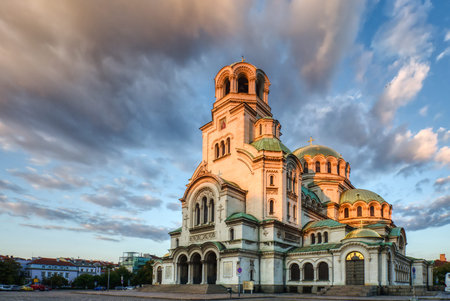 St. Alexander Nevsky Cathedral, Sofia. Autumn sunset