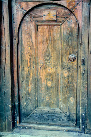 Old doors knockers and locks in Koprivshtica town, Bulgariaの写真素材