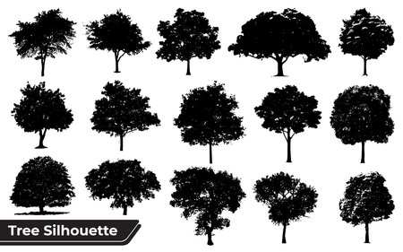 Collection of tree silhouettesのイラスト素材